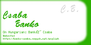 csaba banko business card